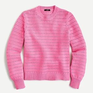 J. Crew Balloon Sleeve Pointelle Sweater